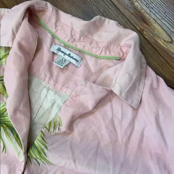 TOMMY BAHAMA Artist Series '23 Perfect Paradise Talulla Silk Camp Shirt size L - Picture 7 of 11